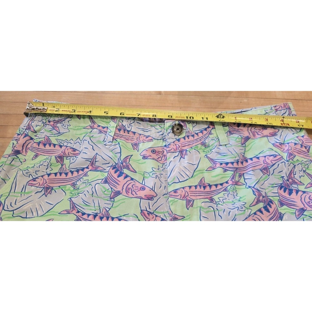 Vineyard Vines Men Island Shorts Bonefish Fish Print Blue SZ 33 Pockets Tropical - Picture 7 of 14